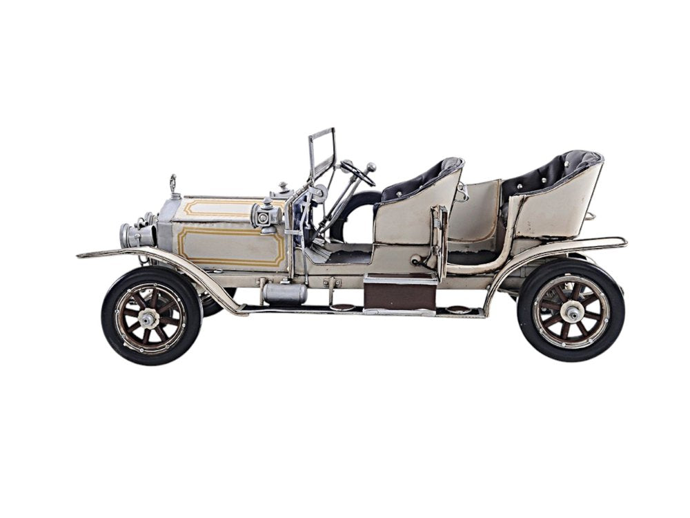 8" Silver Metal Hand Painted Model Car Tabletop Sculpture HomeRoots
