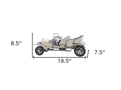 8" Silver Metal Hand Painted Model Car Tabletop Sculpture HomeRoots