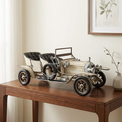 8" Silver Metal Hand Painted Model Car Tabletop Sculpture HomeRoots