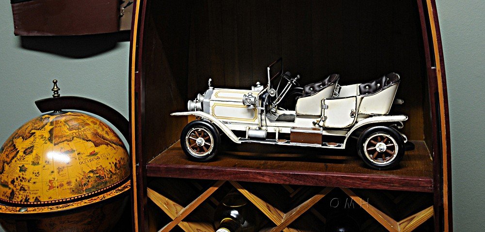 8" Silver Metal Hand Painted Model Car Tabletop Sculpture HomeRoots