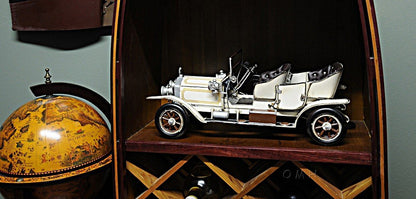 8" Silver Metal Hand Painted Model Car Tabletop Sculpture HomeRoots