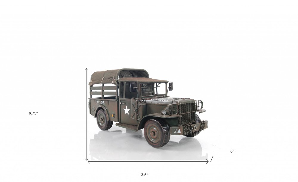 7" Green Metal Hand Painted Model Car HomeRoots