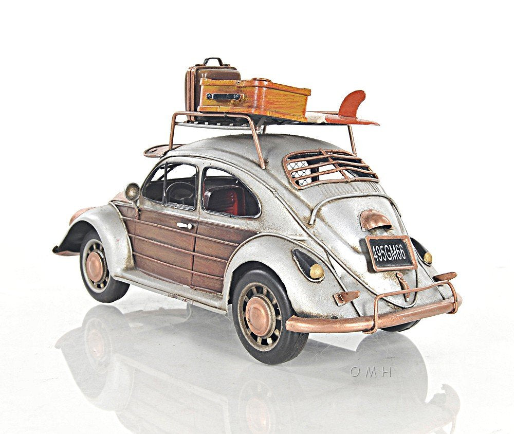 7" Silver Metal Hand Painted Model Car Tabletop Sculpture HomeRoots