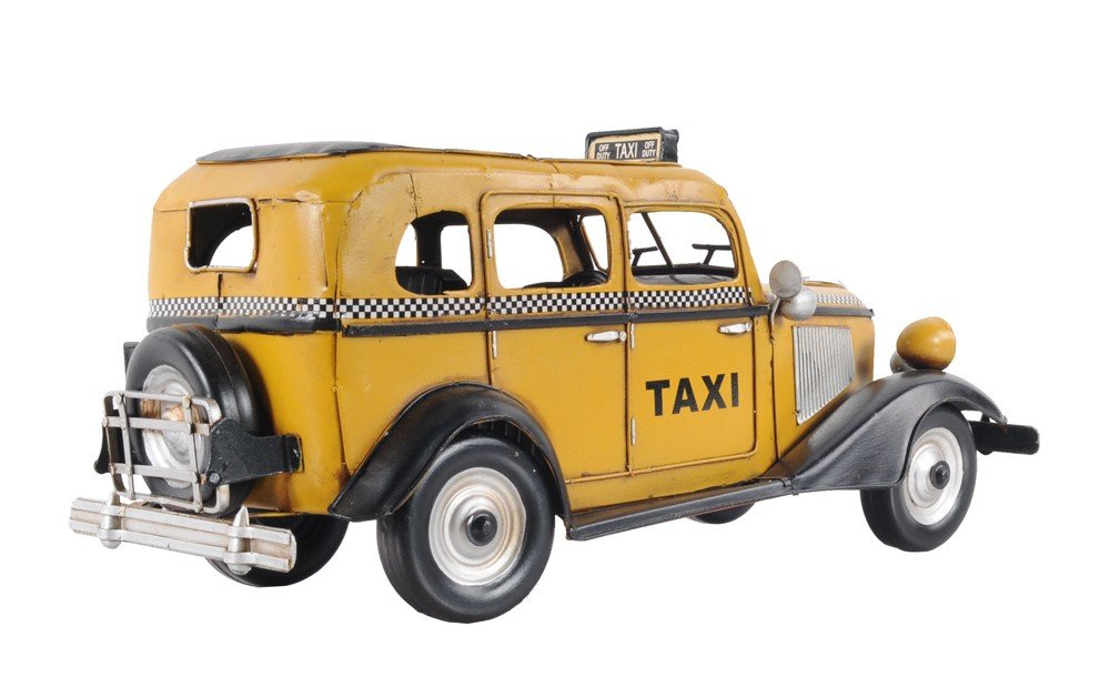 14" Yellow Checker Taxi Cab Model Sculpture HomeRoots