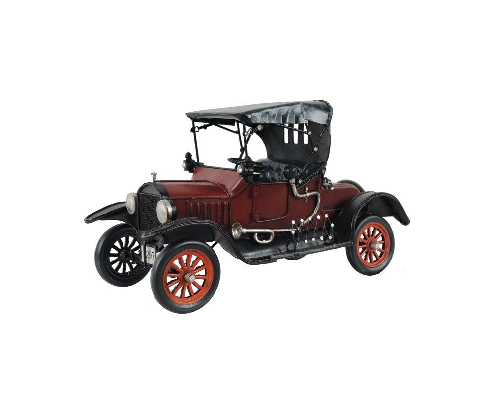 7" Red Metal Hand Painted Model Car — view 1