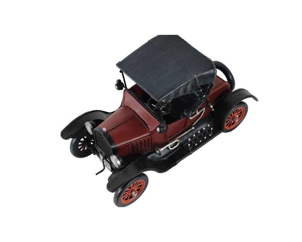 7" Red Metal Hand Painted Model Car — view 6