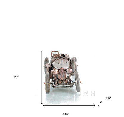 c1924 Bugatti Bronze and Silver Racecar Model Sculpture HomeRoots