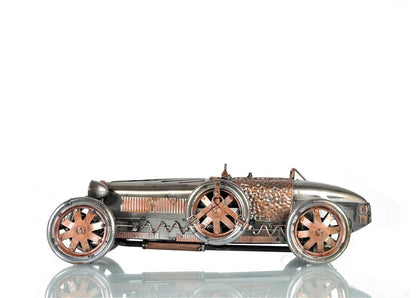 c1924 Bugatti Bronze and Silver Racecar Model Sculpture HomeRoots