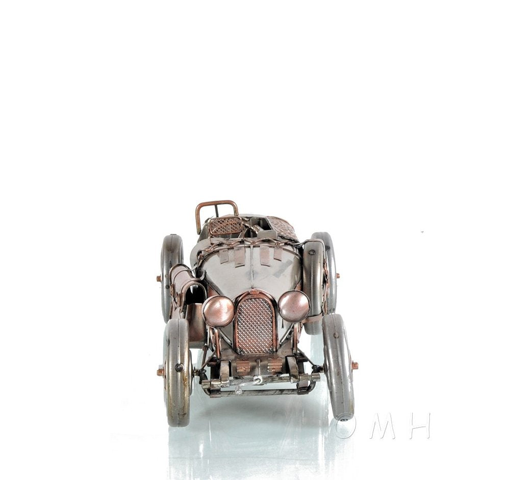 c1924 Bugatti Bronze and Silver Racecar Model Sculpture HomeRoots