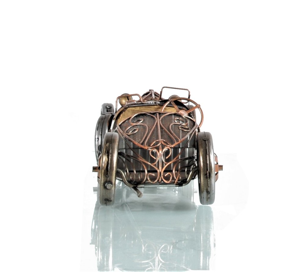 c1924 Bugatti Bronze and Silver Open Frame Racecar Sculpture HomeRoots