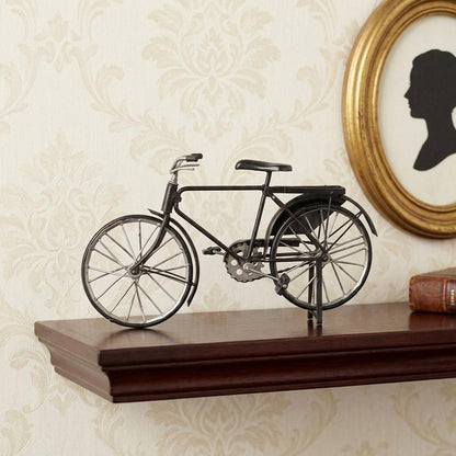 5" Gray Metal Hand Painted Bicycle Sculpture HomeRoots