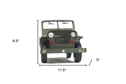7" Green Metal Hand Painted Model Car HomeRoots
