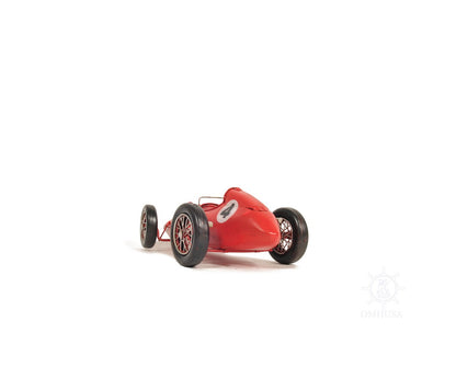 6" Red Metal Hand Painted Model Car Tabletop Sculpture