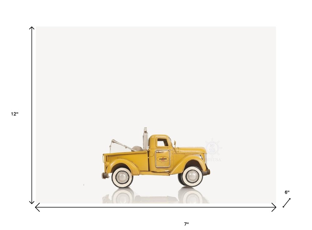7" Yellow Metal Hand Painted Model Car HomeRoots