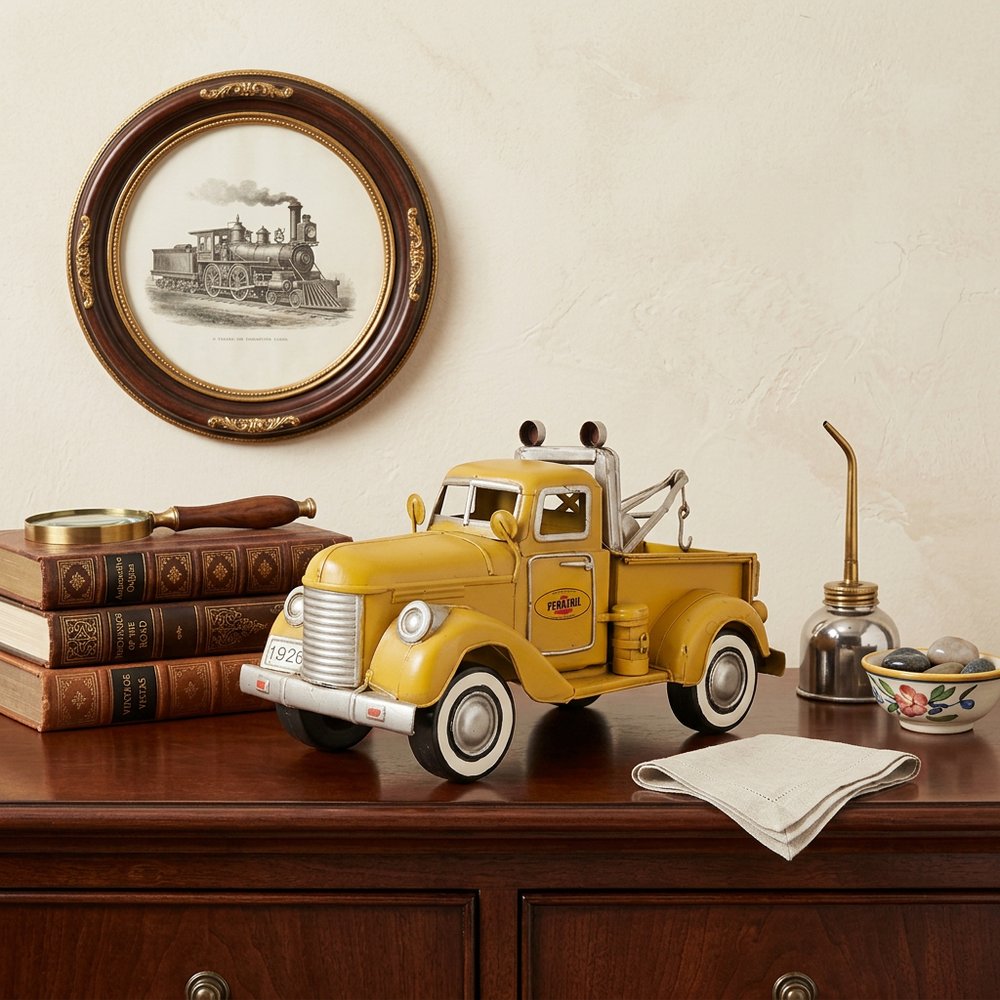 7" Yellow Metal Hand Painted Model Car HomeRoots