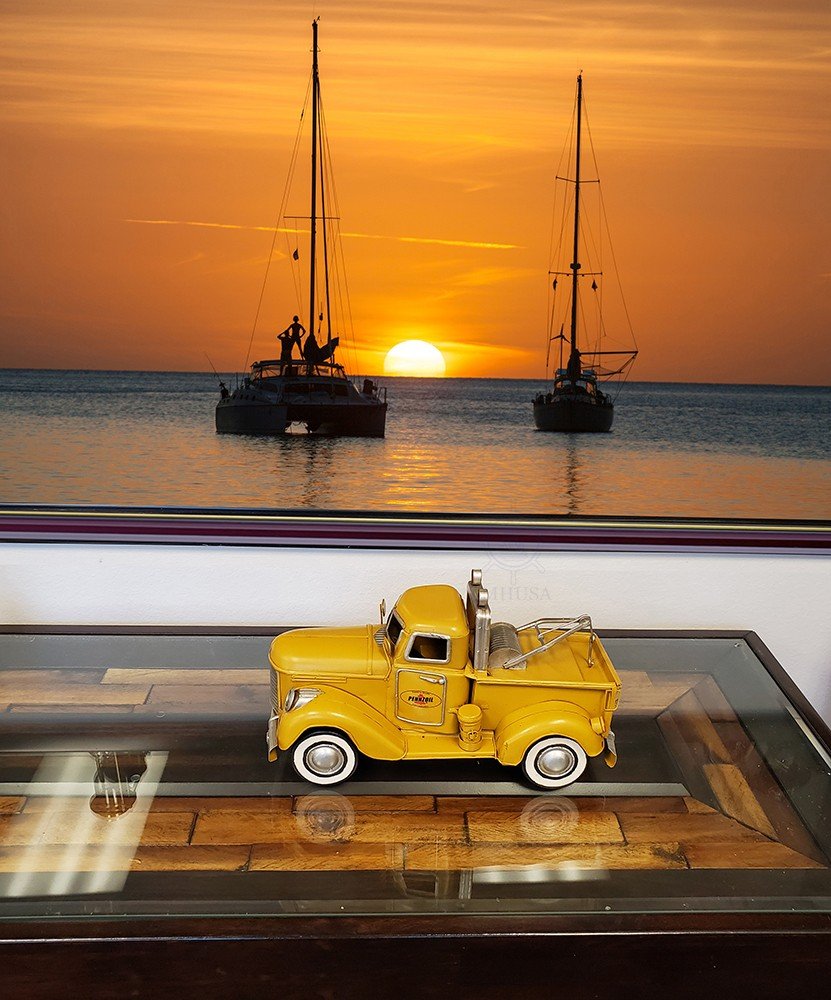 7" Yellow Metal Hand Painted Model Car HomeRoots