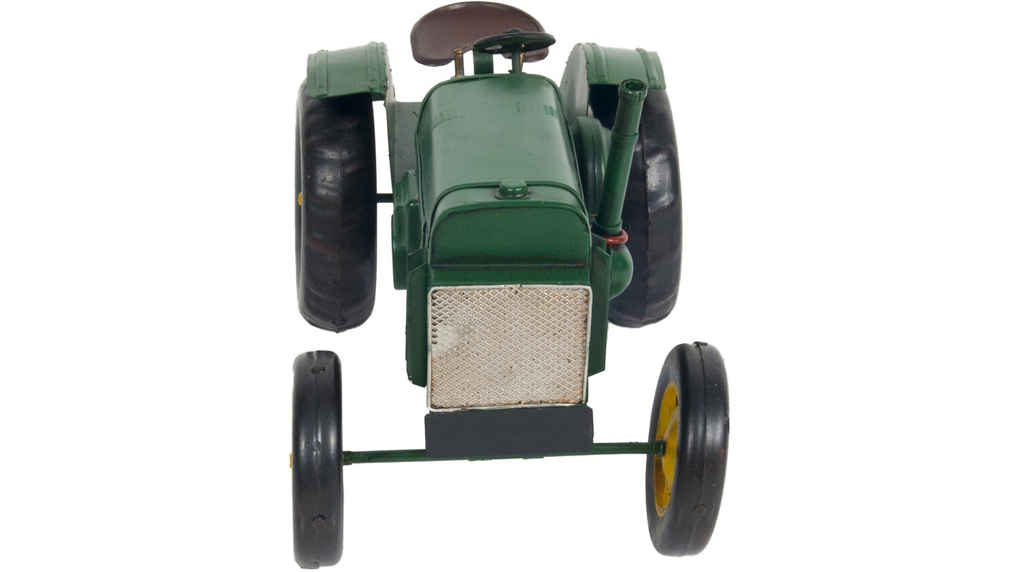 7" Green Metal Hand Painted Model Car Tabletop Sculpture