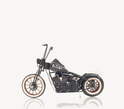 8" Black Metal Hand Painted Model Motorcycle Tabletop Sculpture HomeRoots