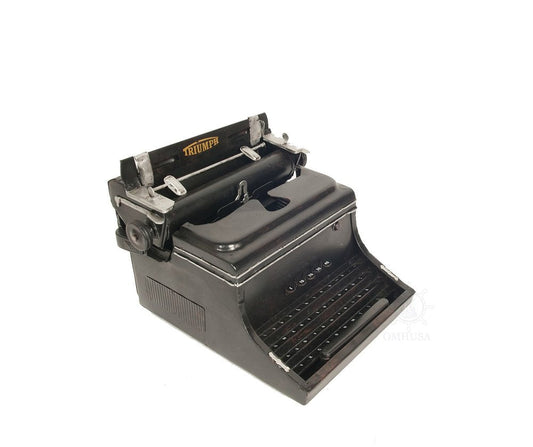 9" Black Metal German Replica Typewriter Tabletop Sculpture HomeRoots