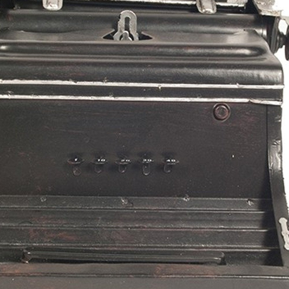 9" Black Metal German Replica Typewriter Tabletop Sculpture — view 7