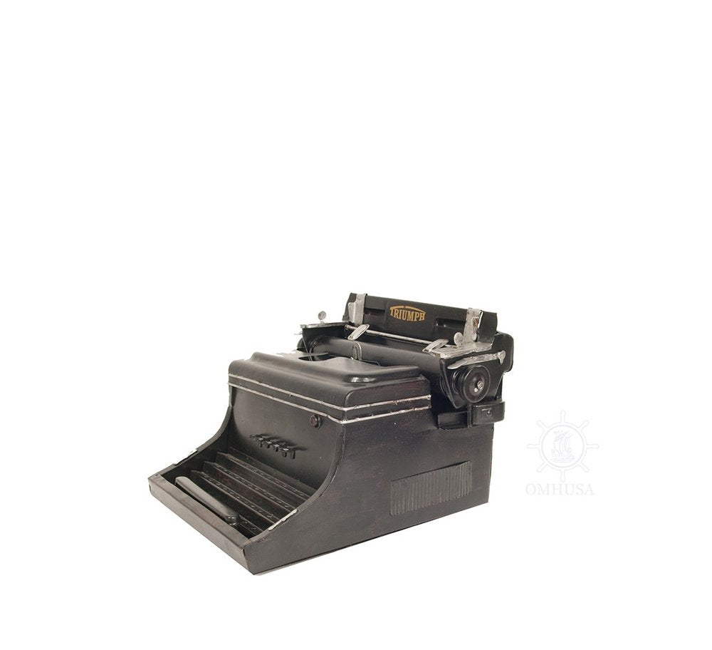 9" Black Metal German Replica Typewriter Tabletop Sculpture HomeRoots