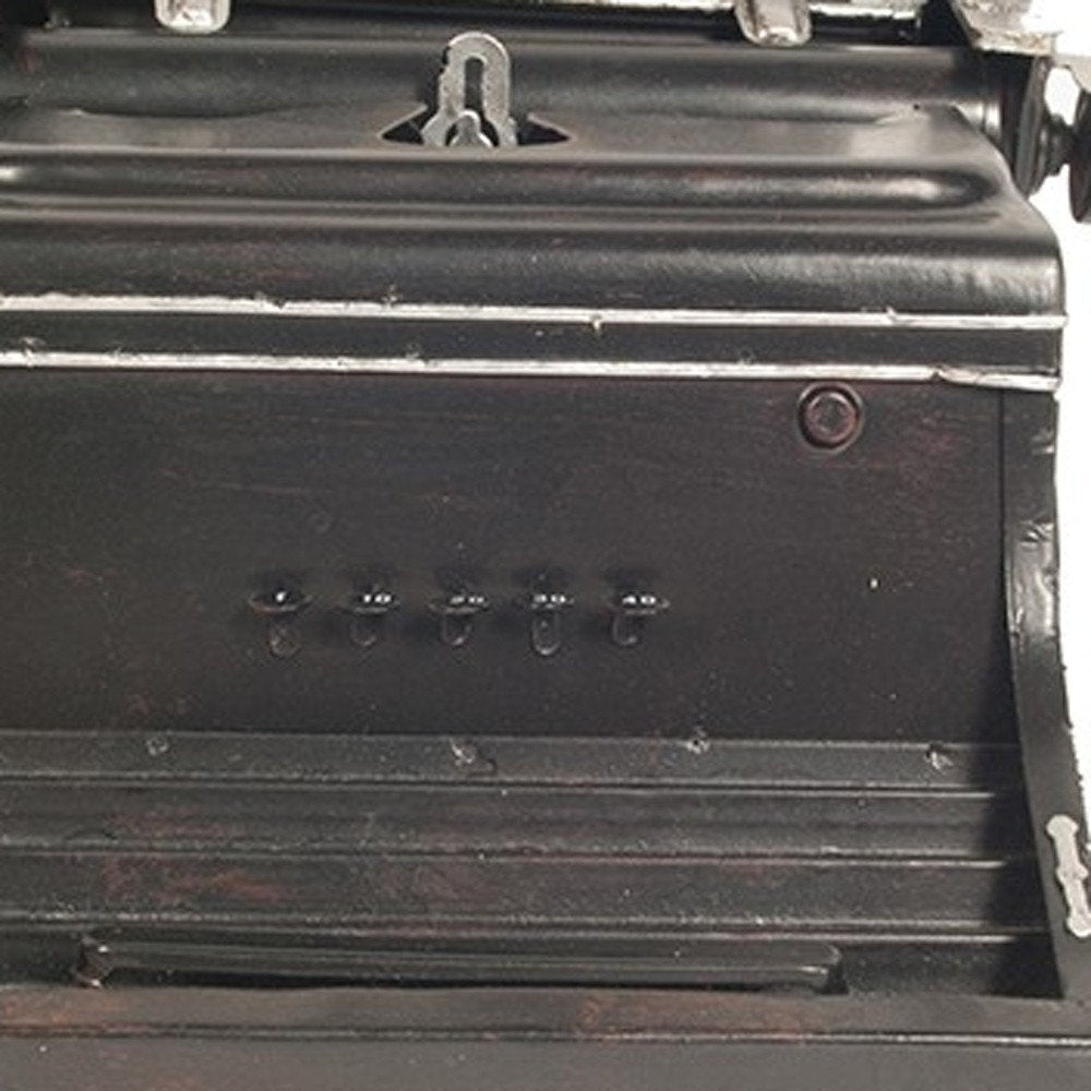 9" Black Metal German Replica Typewriter Tabletop Sculpture — view 8
