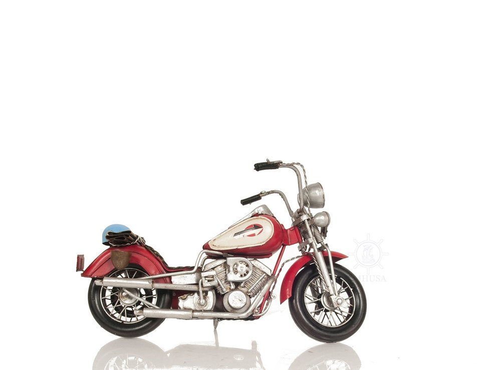 Red Harley Davidson Motorcycle Sculpture — view 4