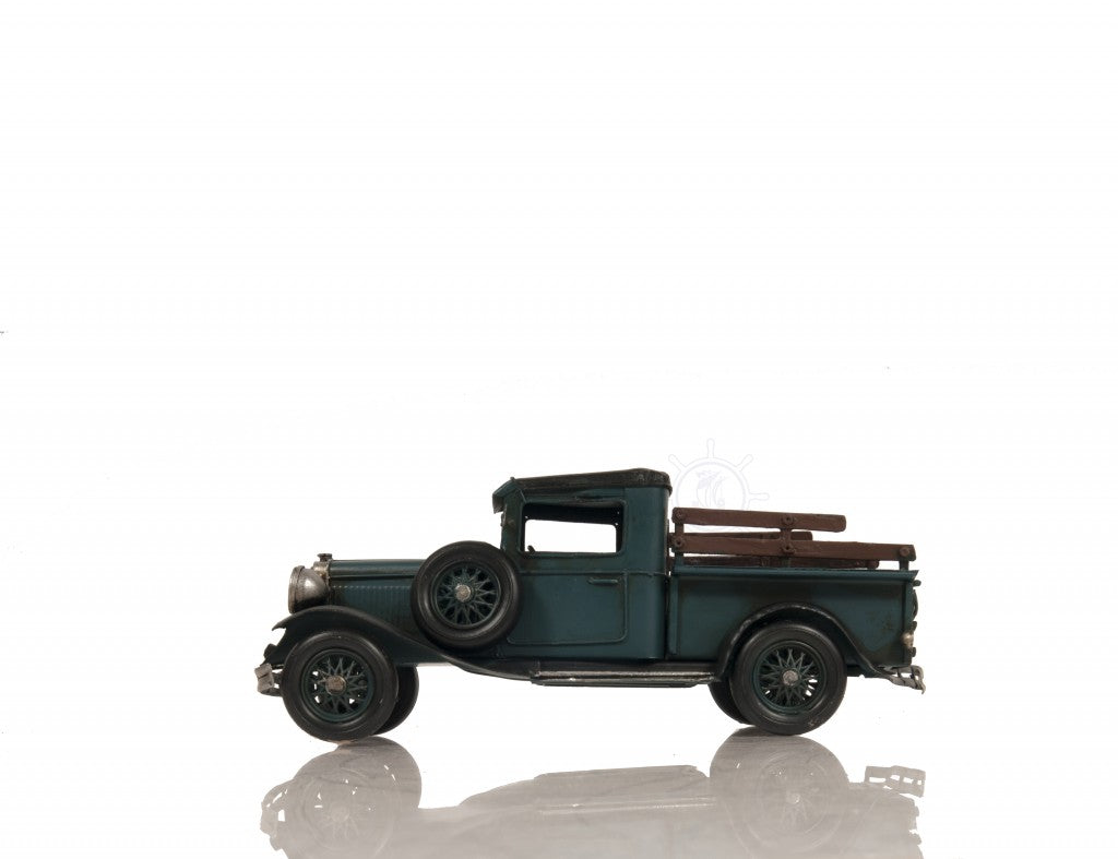 5" Dark Gray Metal Hand Painted Model Car Tabletop Sculpture