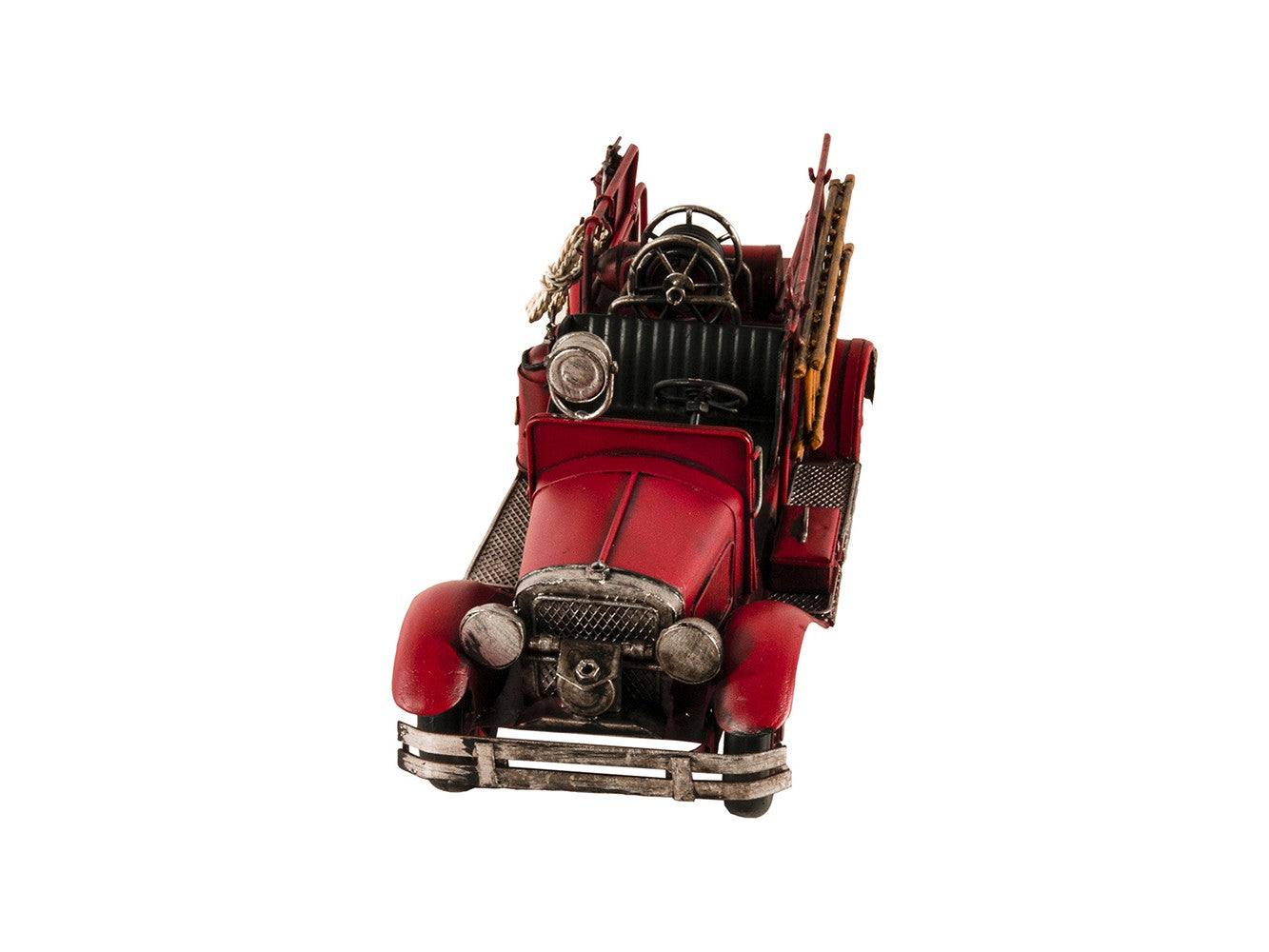 6" Red Metal Hand Painted Model Car Tabletop Sculpture