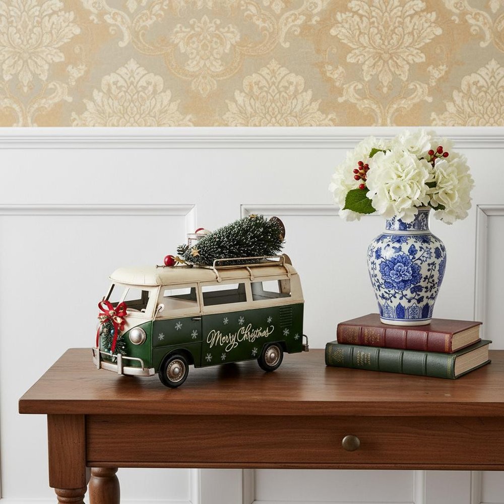 c1960s Volkswagen Christmas Bus Sculpture HomeRoots