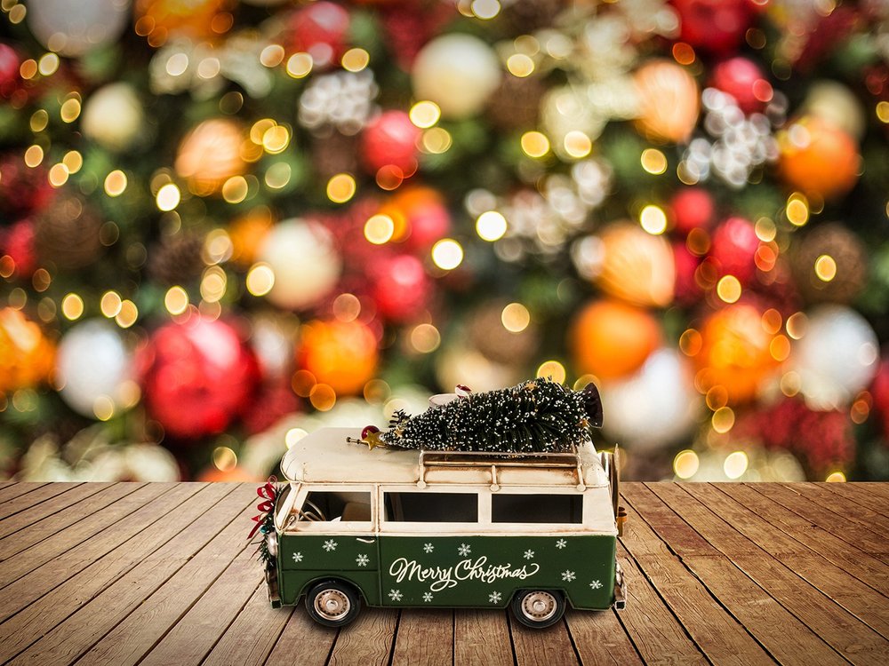 c1960s Volkswagen Christmas Bus Sculpture HomeRoots