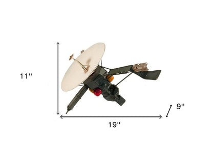 11" Dark Green Metal Hand Painted Model Airplane Tabletop Sculpture HomeRoots