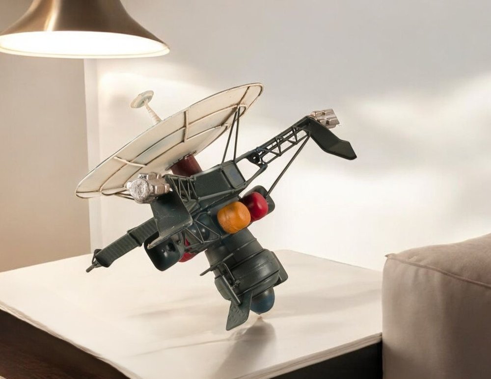 11" Dark Green Metal Hand Painted Model Airplane Tabletop Sculpture HomeRoots