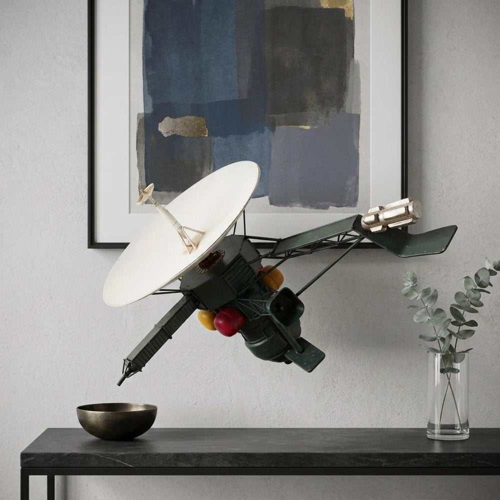 11" Dark Green Metal Hand Painted Model Airplane Tabletop Sculpture HomeRoots