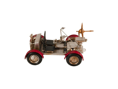 5" Red And Silver Metal Hand Painted Model Car Tabletop Sculpture HomeRoots