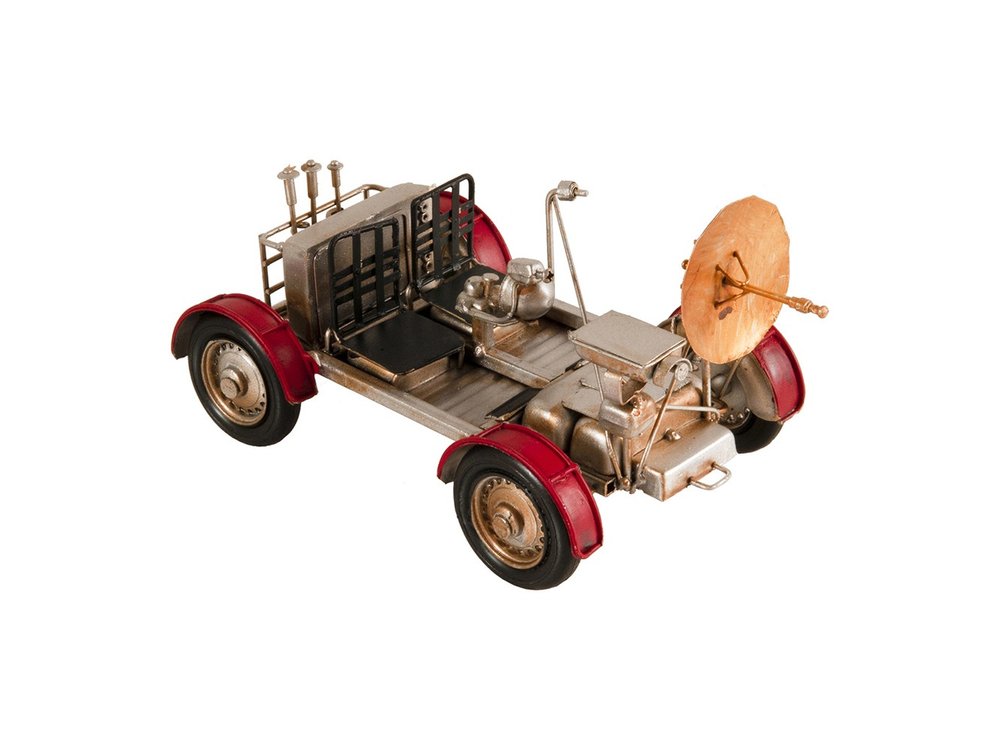 5" Red And Silver Metal Hand Painted Model Car Tabletop Sculpture HomeRoots