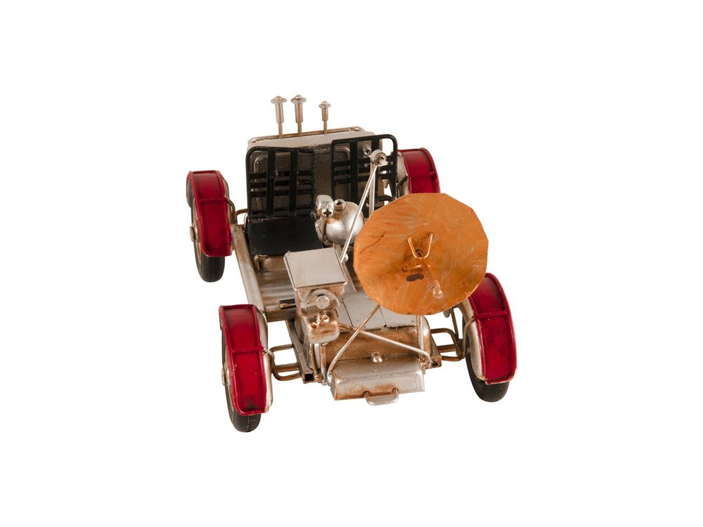 5" Red And Silver Metal Hand Painted Model Car Tabletop Sculpture HomeRoots