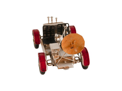 5" Red And Silver Metal Hand Painted Model Car Tabletop Sculpture HomeRoots