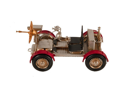 5" Red And Silver Metal Hand Painted Model Car Tabletop Sculpture HomeRoots