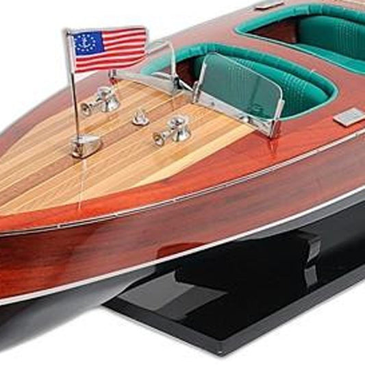 c1928 Chris Craft Triple Cockpit Large Painted Model HomeRoots