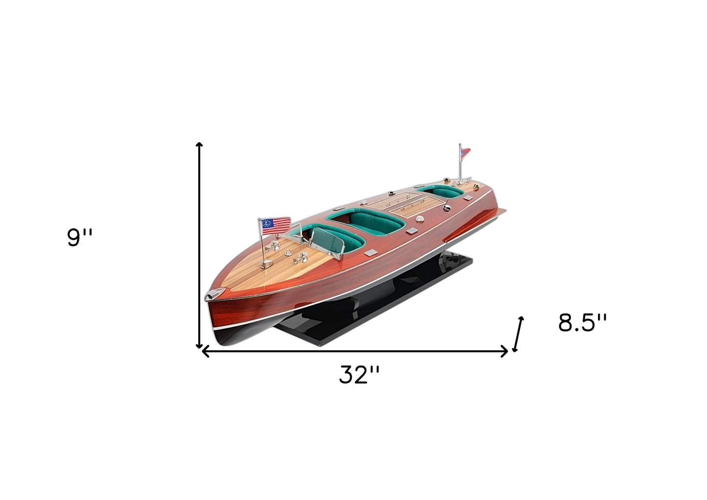 c1928 Chris Craft Triple Cockpit Large Painted Model