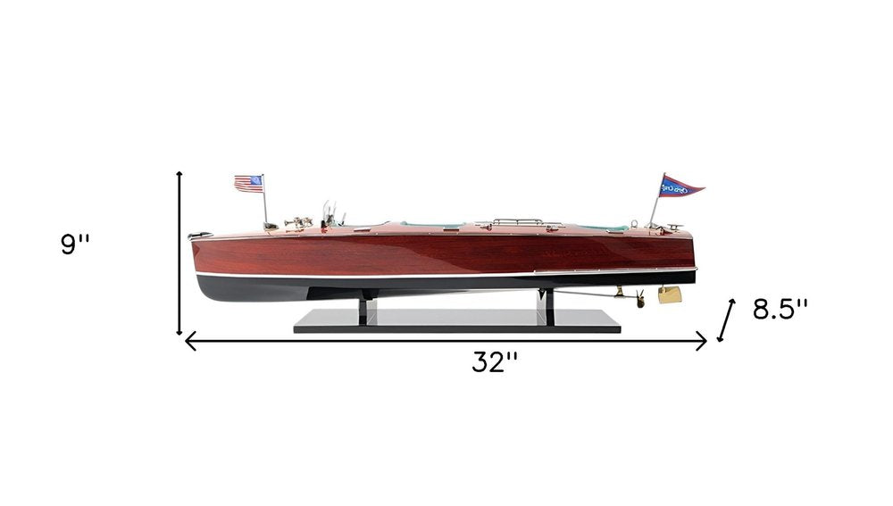 c1928 Chris Craft Triple Cockpit Large Painted Model HomeRoots
