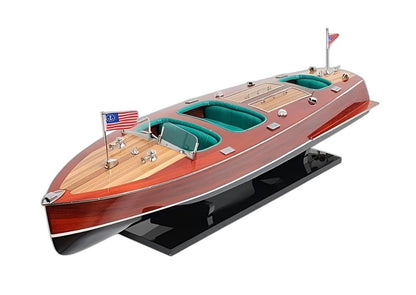 c1928 Chris Craft Triple Cockpit Large Painted Model HomeRoots