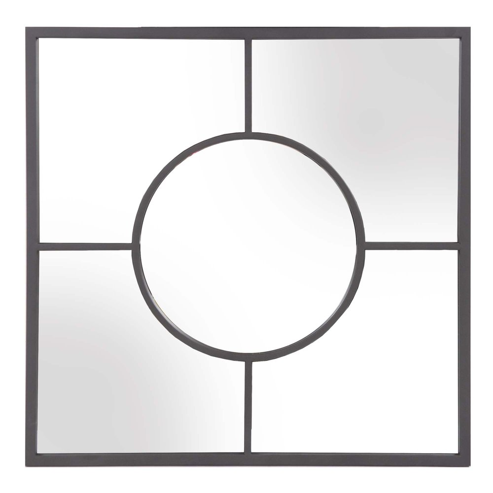 24" Graphite Metal Square Framed Accent Mirror HomeRoots
