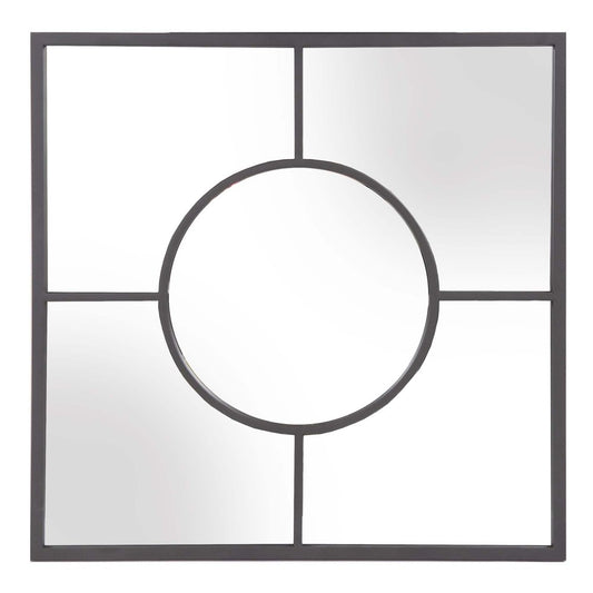24" Graphite Square Metal Framed Accent Mirror HomeRoots