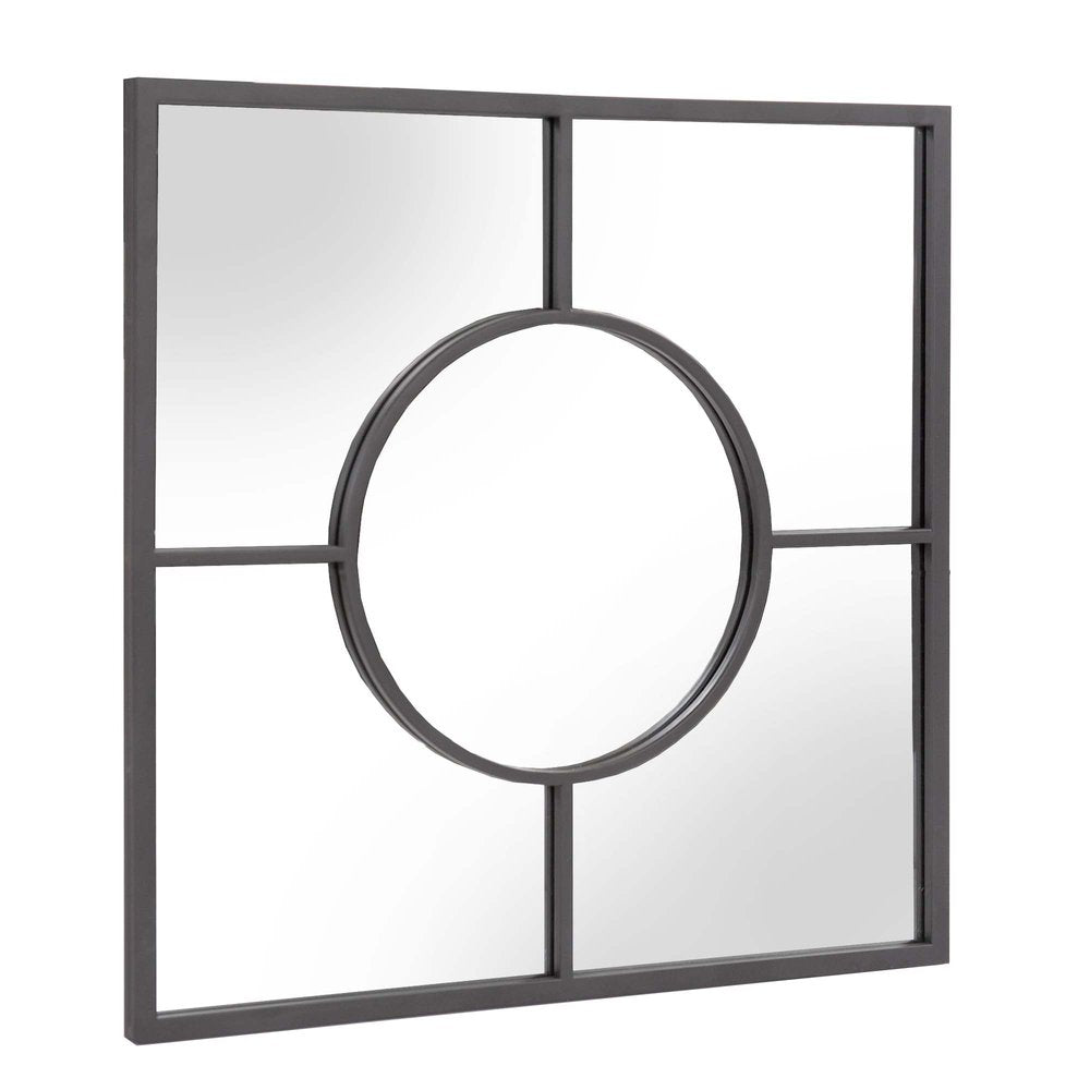 24" Graphite Metal Square Framed Accent Mirror HomeRoots