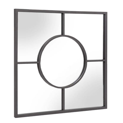 24" Graphite Square Metal Framed Accent Mirror HomeRoots