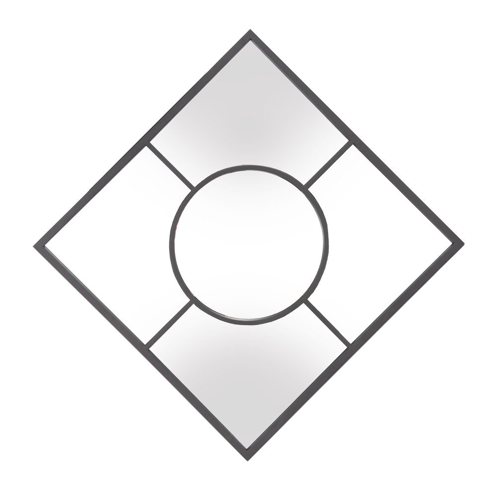 24" Graphite Metal Square Framed Accent Mirror HomeRoots