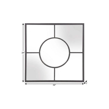 24" Graphite Metal Square Framed Accent Mirror HomeRoots