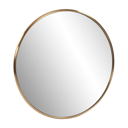 32" Antiqued Brushed Brass Round Wall Mirror HomeRoots